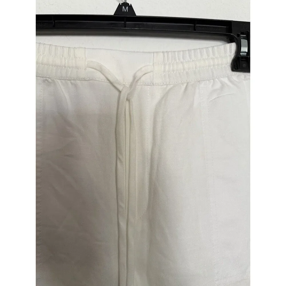 Banana Republic Pants Large White Womens Linen Blend Pull On Lagenlook NWOT